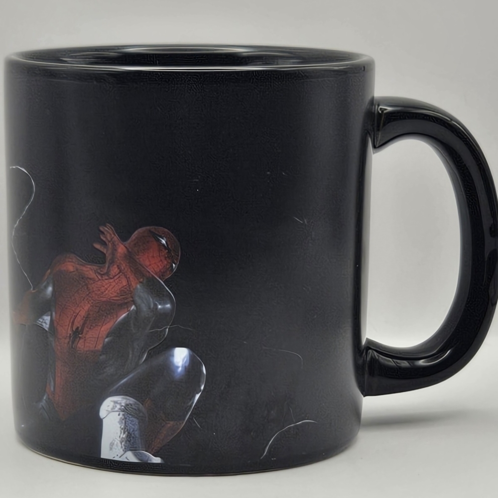 Marvel Spider Man Black Ceramic Coffee Mug Superhero Collectible 11 oz